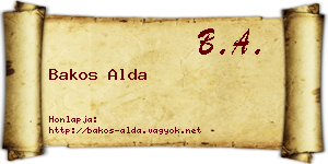 Bakos Alda névjegykártya